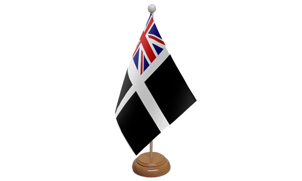 Cornwall Ensign Small Flag with Wooden Stand